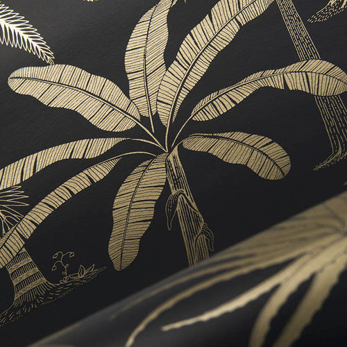 Contemporary wallpaper - ROYAL  - Hooked on Walls - nature pattern / fabric look / gray