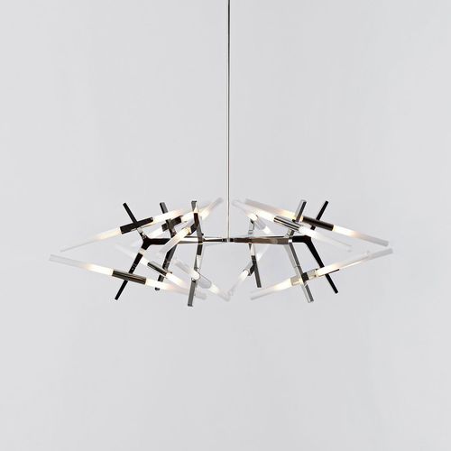 Contemporary chandelier - ASTRAL AGNES 03 - 24 - Roll & Hill - glass / aluminum / commercial