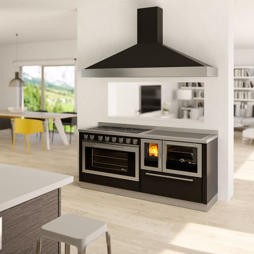 Wood range cooker - MONOBLOCCO 1800 - De Manincor - black