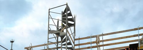 Spiral stairs - ESCALIB MDS - ALPHI SAS  - metal step / technical / with risers