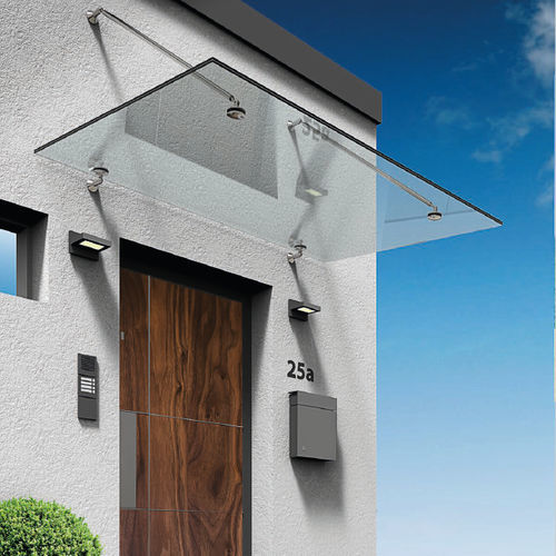 Door canopy - Z-06 - PAULI FRANCE  - metal / glass / flat