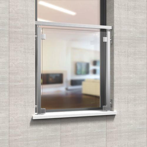 Aluminum railing - K-01 / K-02 - PAULI FRANCE  - glass panel / outdoor / for balconies