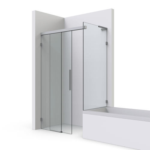 Sliding bath screen - 615 (L/R) - PAULI FRANCE  - left hand / tempered glass / 1 panel