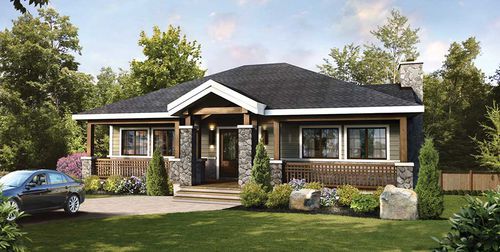 Log house - Mckinley - TIMBER BLOCK  - eco-friendly / contemporary / single-story