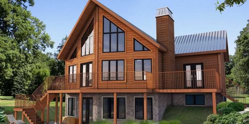 Log house - Northcliff - TIMBER BLOCK  - eco-friendly / contemporary / two-story