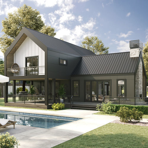 Stacked wood house - Oakley - TIMBER BLOCK  - contemporary / timber frame house / home