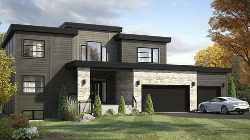 Log house - Milano - TIMBER BLOCK  - eco-friendly / contemporary / two-story