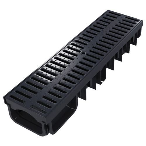 Drainage channel with grating - 3800150901922 - DEVOREX PLC - polypropylene / PP / polymer grate