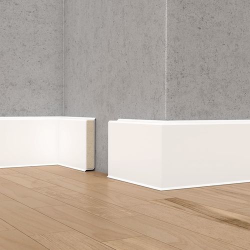 White baseboard - CUBU FLEX LIFE - DÖLLKEN Profiles GmbH - beige / gray / PP
