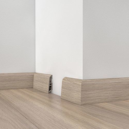 Black baseboard - USL 60 - DÖLLKEN Profiles GmbH - white / PVC / molding