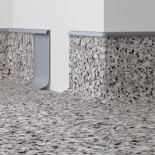 Black baseboard - HK 100 - DÖLLKEN Profiles GmbH - silver-colored / gray / PVC