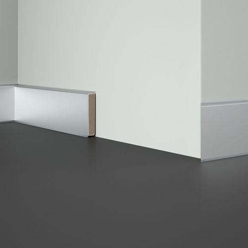 Copper-colored baseboard - CUBU FLEX LIFE PREMIUM - DÖLLKEN Profiles GmbH - silver-colored / metal / polypropylene