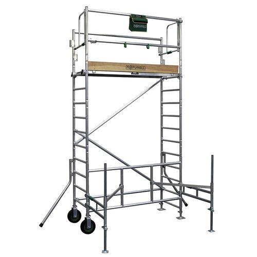 Aluminum scaffolding - NATUROLL - DUARIB - on casters