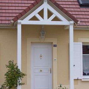 Entrance canopy - GIPEN - wooden frame / pyramidal / double-slope