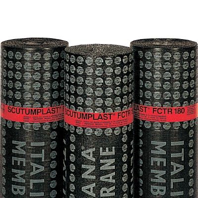 Bridge construction waterproofing membrane - SCUTUMPLAST FCTR 180 - ITALIANA MEMBRANE SPA  - for foundation / roll / bituminous