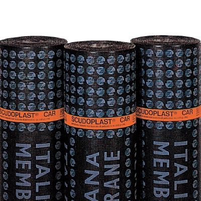 Road waterproofing membrane - SCUDOPLAST CAR - ITALIANA MEMBRANE SPA  - for bridge construction / roll / polyester