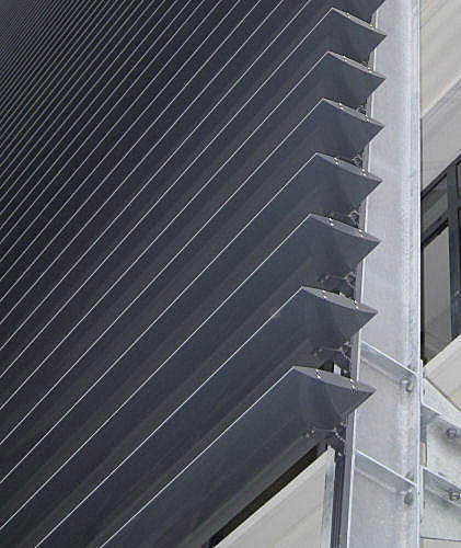 Aluminum solar shading - ALLIGATOR - SAB INTERNATIONAL - for facade / vertical