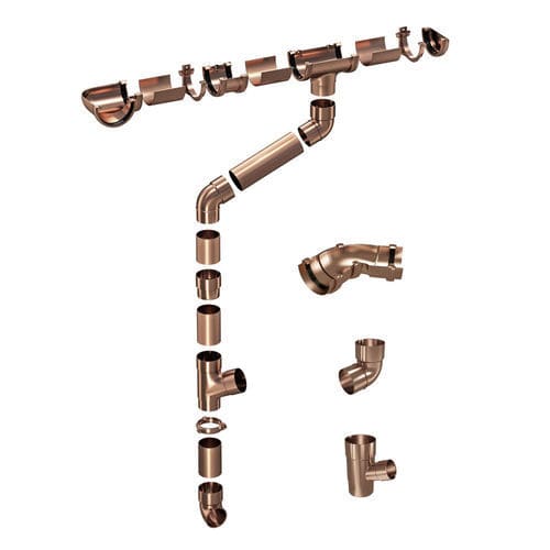 PMMA roof gutter - TOP - STAMPLAST SRL - copper / semi-circular