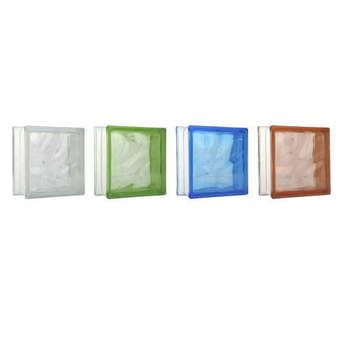 Square glass brick - NUVOLA - STAMPLAST SRL - 3D / for facade / colored