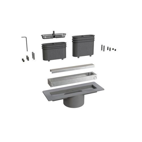 ABS floor drain - 6895AC20S - BONOMINI S.R.L. - stainless steel / for shower / rectangular
