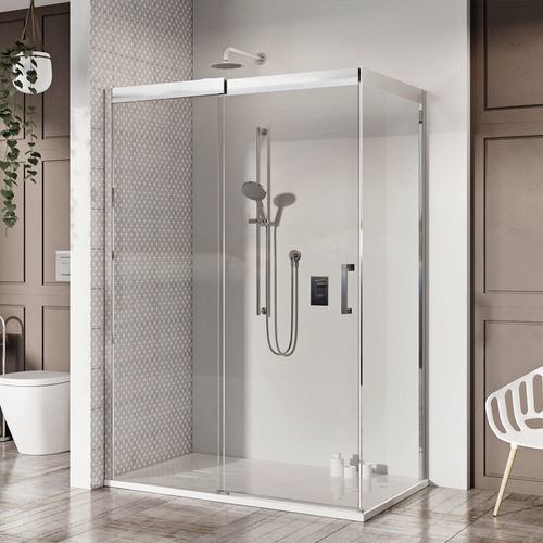 Tempered glass shower enclosure - Makro - BALTECO AS - with hinged door / for alcoves / home