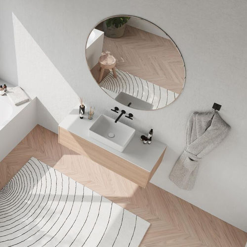 Countertop washbasin - Neo Q - BALTECO AS - Solid Surface / rectangular / without hole