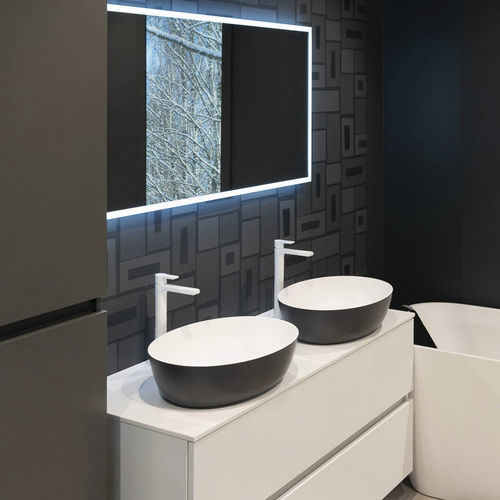 Countertop washbasin - NEO E - BALTECO AS - stone / oval / without hole