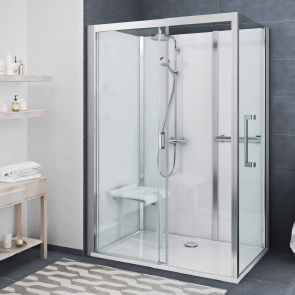 Walk-in shower cubicle - VINATA®  - Roth Werke GmbH Energie- und Sanitärsysteme - glass / aluminum / with sliding door