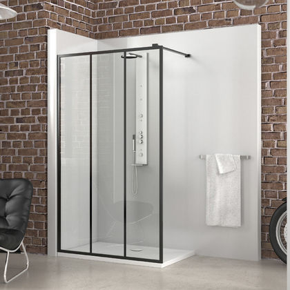 Walk-in shower enclosure - PHILLY LOFT - Roth Werke GmbH Energie- und Sanitärsysteme - glass / aluminum / with sliding door