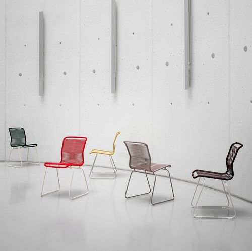 Contemporary dining chair - Panton One  - Montana Furniture - indoor / polyurethane / stainless steel base