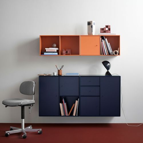 Wall-mounted sideboard - LINE - Montana Furniture - contemporary / lacquered MDF / with shelf