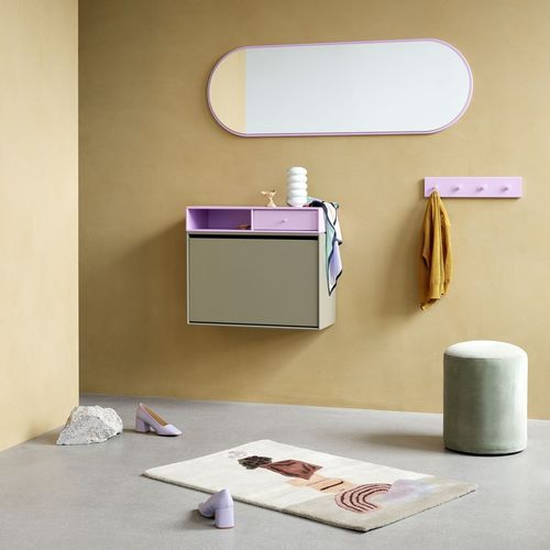 Wall-mounted mirror - FIGURE - Montana Furniture - contemporary / oval / lacquered MDF