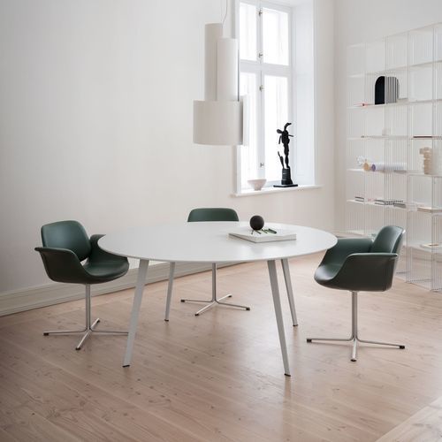 Contemporary dining table - JW140 - Montana Furniture - oak / linoleum / aluminum base