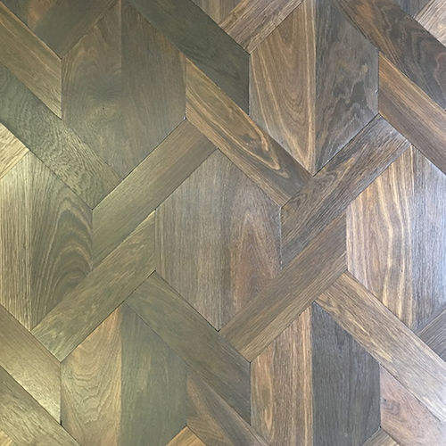 Solid parquet floor - PHILIPPE MANSION WEAVE (FUMED) - BOHEMIAN WORKS - inlaid / lacquered / oiled