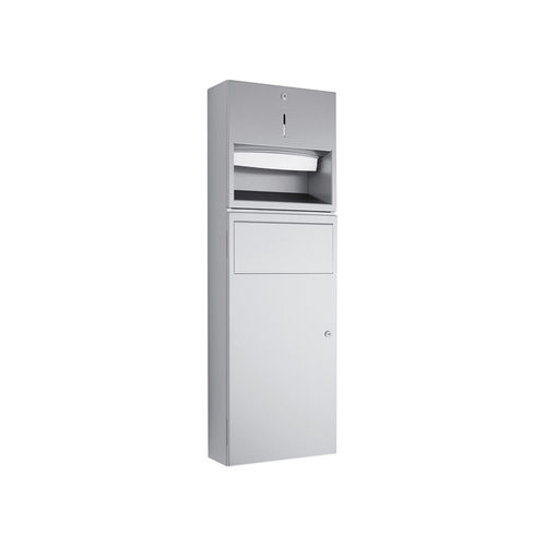 Paper towel dispenser combination unit - WP535 - ERNST WAGNER GmbH & Co. KG - waste bin / wall-mounted / stainless steel