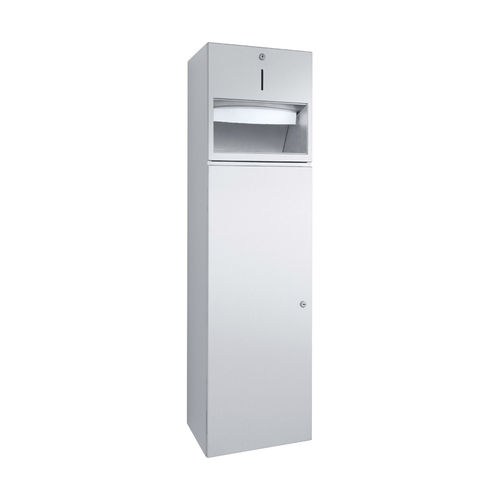 Paper towel dispenser combination unit - WP5015 - ERNST WAGNER GmbH & Co. KG - waste bin / wall-mounted / stainless steel