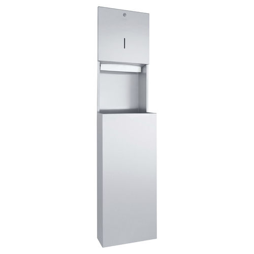 Paper towel dispenser combination unit - WP5110 - ERNST WAGNER GmbH & Co. KG - waste bin / built-in / stainless steel