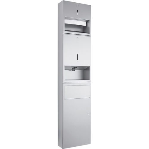 Paper towel dispenser combination unit - WP510-5 - ERNST WAGNER GmbH & Co. KG - waste bin / soap dispenser / wall-mounted