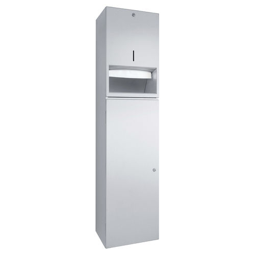 Paper towel dispenser combination unit - WP5125 - ERNST WAGNER GmbH & Co. KG - waste bin / wall-mounted / stainless steel