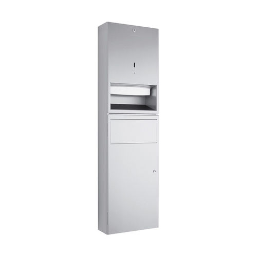 Paper towel dispenser combination unit - WP545 - ERNST WAGNER GmbH & Co. KG - waste bin / wall-mounted / stainless steel
