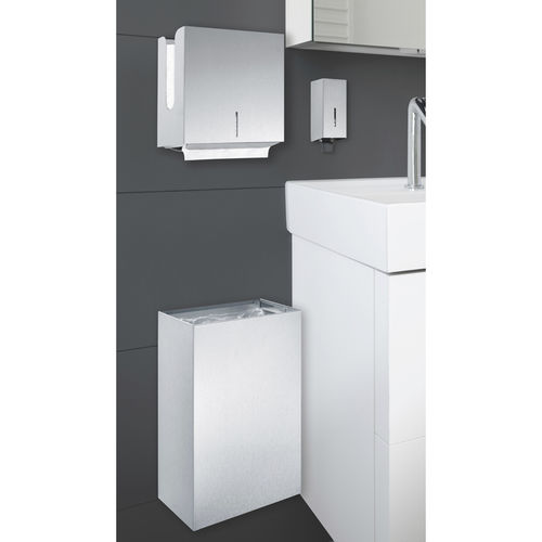 Wall-mounted paper towel dispenser - WH-KIT - ERNST WAGNER GmbH & Co. KG - stainless steel / with trash can / with liquid soap dispenser