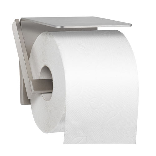 Wall-mounted toilet roll holder - AC755 - ERNST WAGNER GmbH & Co. KG - stainless steel / white / commercial