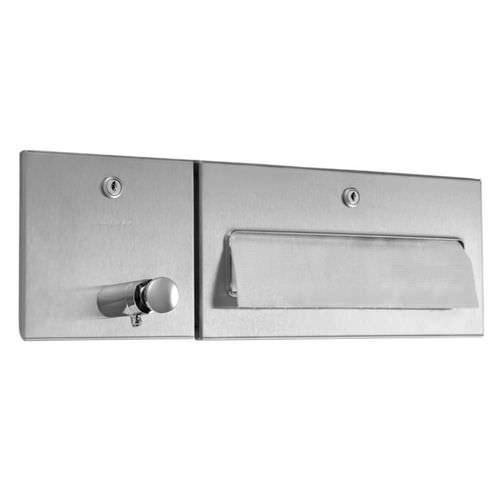 Paper towel dispenser combination unit - WP506 - ERNST WAGNER GmbH & Co. KG - soap dispenser / built-in / stainless steel