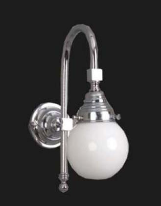 Classic wall light - UFFORD - Windsor Bathroom Company - glass / chromed metal / round