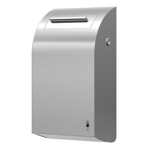 Bathroom trash can 283 DAN DRYER A/S wallmounted / brushed