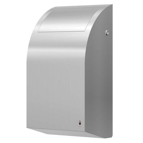Bathroom trash can 284 DAN DRYER A/S wallmounted / brushed stainless steel / swing