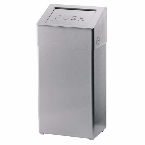 Hygienic trash can - 1113 - DAN DRYER A/S - wall-mounted / stainless steel / with lid