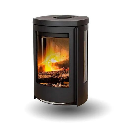 Wood heating stove - COZY CLASSIC WALL SIDEGLASS - Jydepejsen A/S - 3 kw – 8 kw / wall-mounted / 3-sided