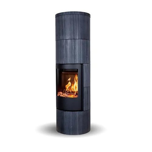 Wood heating stove - TROJA 45 DARK SANDSTONE - Jydepejsen A/S - 3 kw – 8 kw / free-standing / contemporary