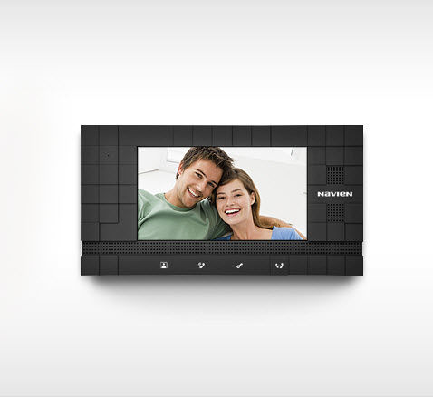 Black video door intercom - UHA - KD Navien - interior / with color screen